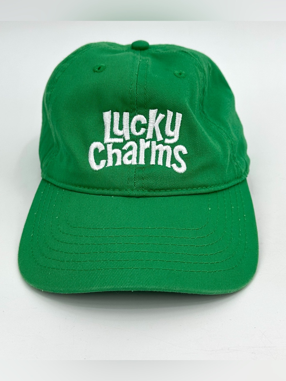 Lucky Charms Hat Cap Adult Green Strap Back General Mills Mad Engine Cereal
